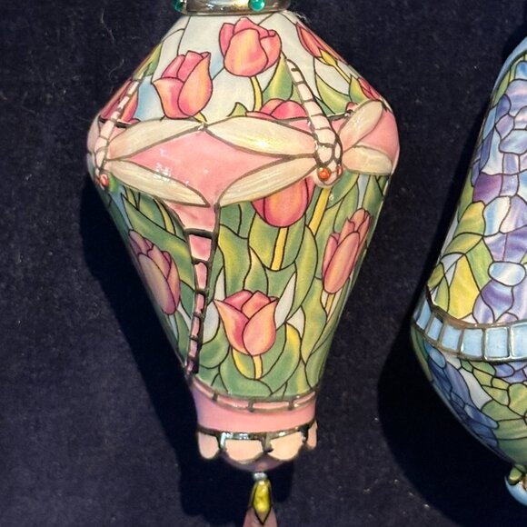 Bradford Exchange Era Of Louis Tiffany Heirloom Porcelain Ornament Collection - Picture 3 of 10